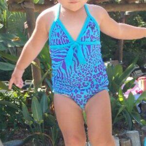 EUC Roxy Swim Toddler One Piece Bathing Suit = GORGEOUS Print Sz 3T